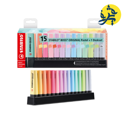 SURLIGNEUR BOSS PASTE DESKSET DE 15 PCS STABILO REF.7015-02
