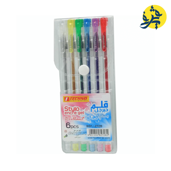 Pochette de stylo Gel Brillant 6 pcs - TECHNO