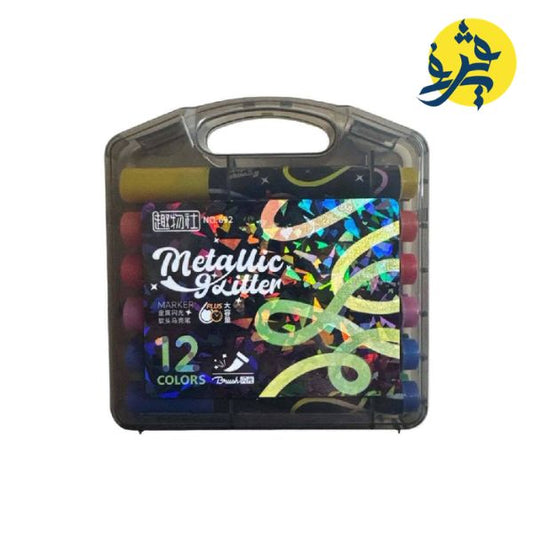 FEUTRE ACRYLIC METTALIC GLITTER BOITE DE 12 COLOR BHM REF.692-12