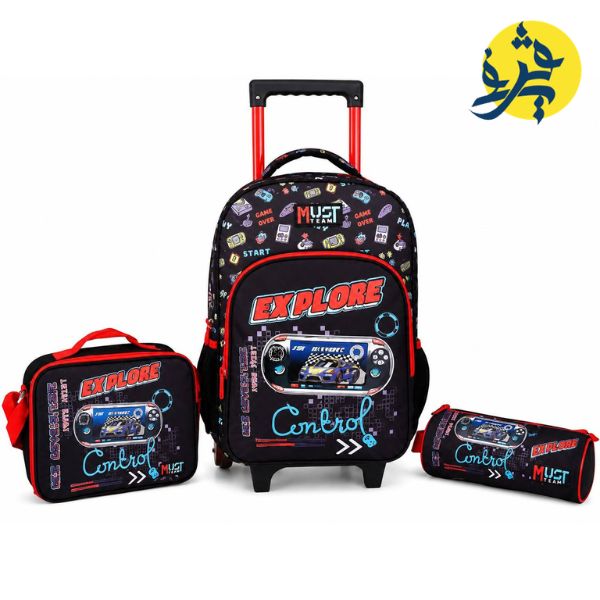 SAC A DOS ROULETTE MUST TEAM 16" SET DE 3PCS - MUST REF.587707