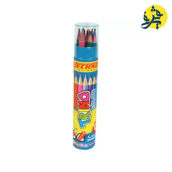 Crayons couleur de 12 pcs TRINO boite rond