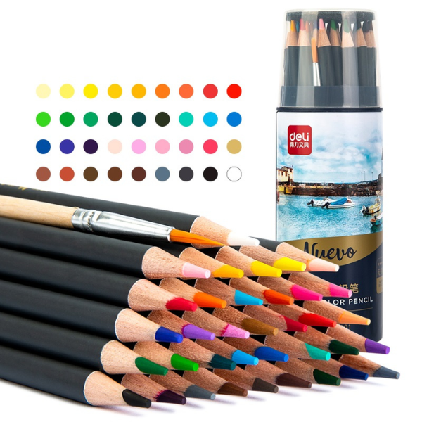 Boite de 36 Crayons de couleur Aquarelle professionnel  Art NUEVO - DELI