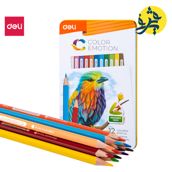 Boite de 12 Crayons de couleur COLOR EMOTION boite métallique - DELI