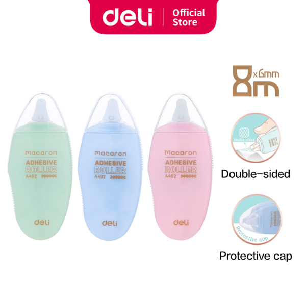 Adhésive roller Double face  8m  Macaron - Deli