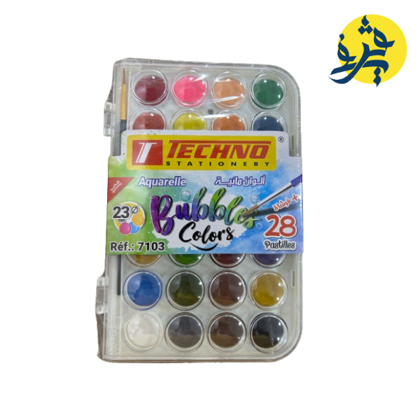 Aquarelle Bubbles colores 28 Pastilles  + Pinceur