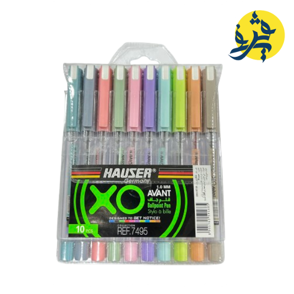 Pochette de 10 stylo a bille en couleur 1.0mm - HAUSER