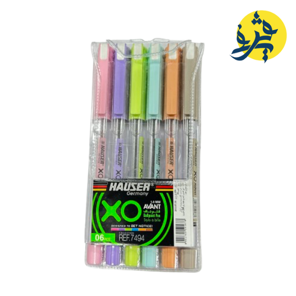 Pochette de 06 stylo a bille XO AVEANT en couleur 1.0mm - HAUSER
