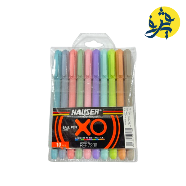 Pochette de 10 stylo a bille en couleur 1.0mm - HAUSER