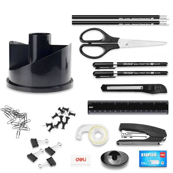 Plumier avec accessoires de bureau (17 pièces) - DELI