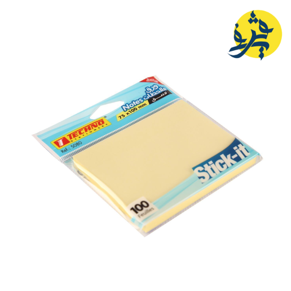 Notes adhesives jaune pastel - Techno