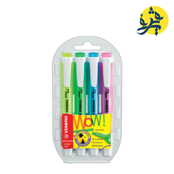 POchette de 4 surligneurs swing cool - techno