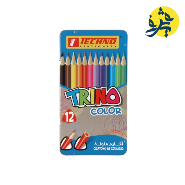 Crayons couleur de 12 pcs long boite en métal - TECHNO REF.5299