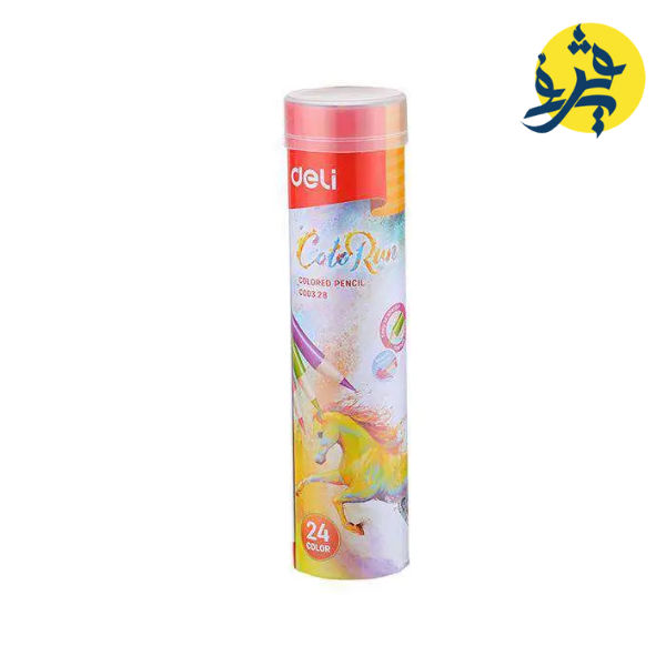 Crayons de couleur  de 24 pièces effaçable boite ronde - deli