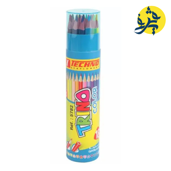 Crayons de couleu "TRIO" de 24 pièces effaçable boite ronde - TECHNO