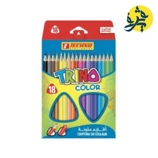 Crayons de couleur "WOW" TRINO de 18 pièces effaçable - TECHNO REF.4374