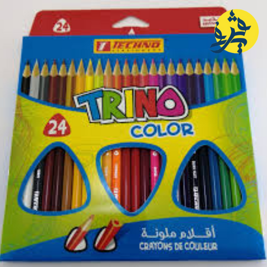Crayons de couleu "TRINO" de 24 pièces  - TECHNO REF.4369