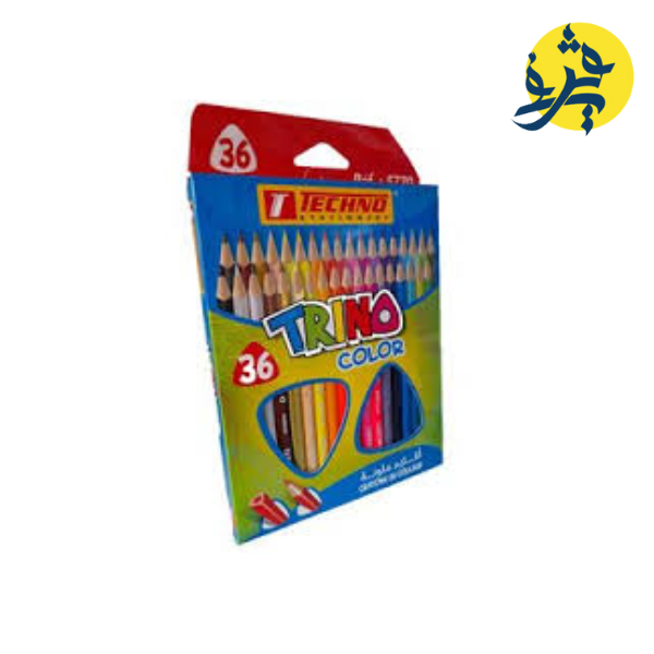 Crayons de couleur "TRINO" de 36 pièces effaçable  - TECHNO