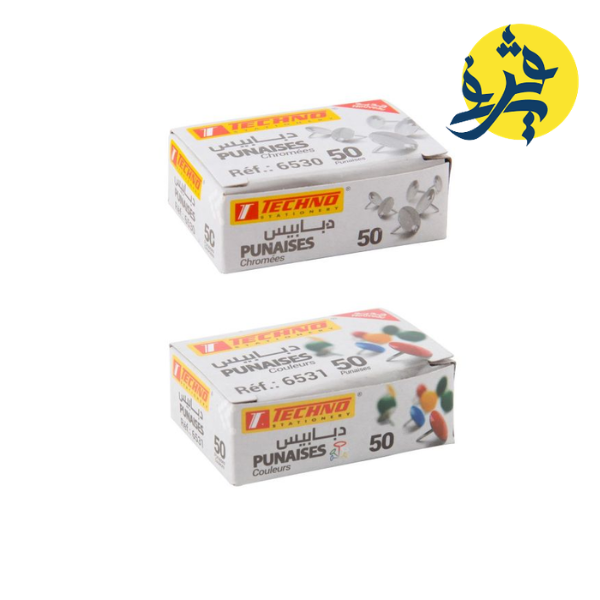 PUNAISE COULEURS BOITE DE 50 PCS -TECHNO REF 6531