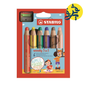 CRAYONS COULEURS WOODY 3IN1 DE 6 COULEURS AVEC TAILLE CRAYONS « STABILO » REF: 8806-2