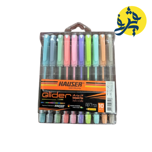 Pochette de 10 stylo a bille GLIDER en couleur 1.0mm - HAUSER REF.7733