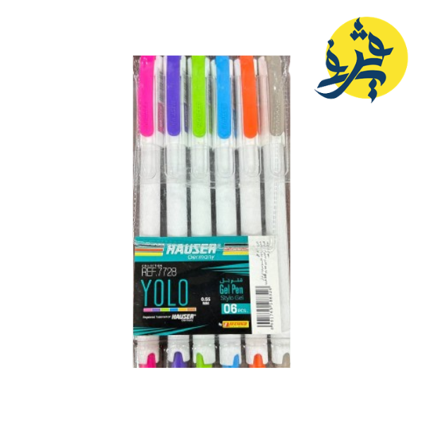 POCHETTE DE 6 STYLO GEL YOLO 0.55mm  - HAUSER REF.7728