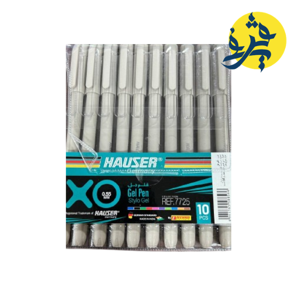 POCHETTE DE 10 STYLO GEL XO 0.55 HAUSER EN COULEUR  REF.7725