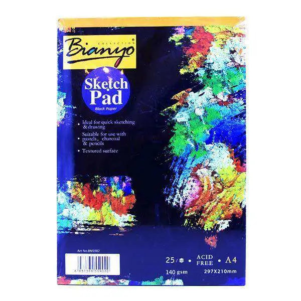 Bloc dessin papier noir A4 Bianyo artiste sketch - Guerfi Store