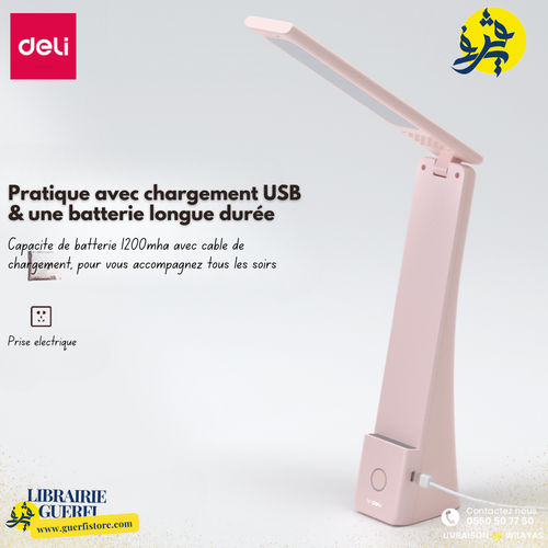 Charger l&#39;image dans la visionneuse de la galerie, Lampe de bureau LED Pliable Rose - DELI
