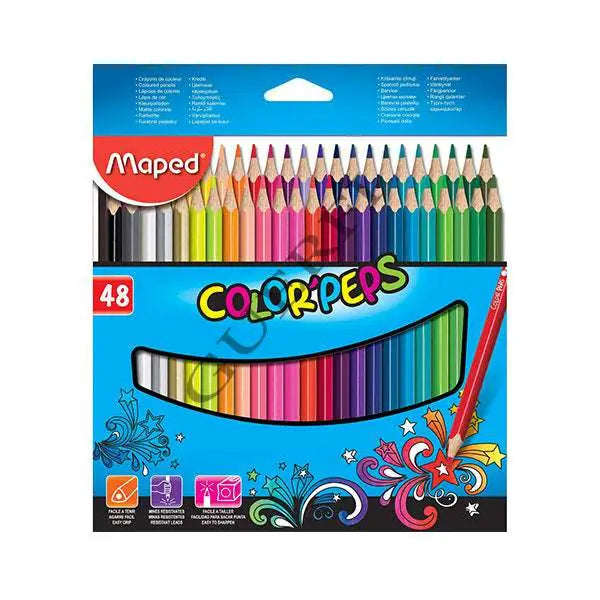 Crayons couleur COLOR’PEPS triangulaire étui de 48 en carton