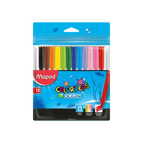Charger l&#39;image dans la visionneuse de la galerie, Pochette de 12 feutres MAPED Color&#39;peps Ocean
