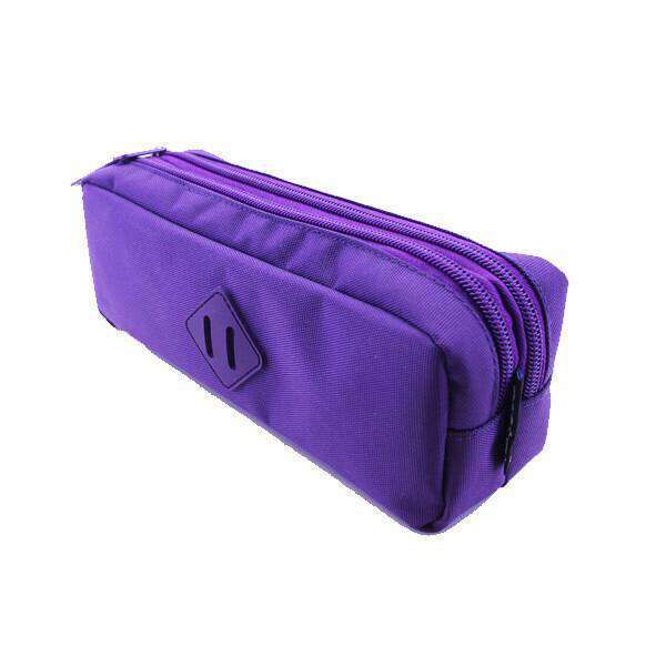 Trousse rectangulaire double poche CRISTAL bleu mauve - Guerfi Store