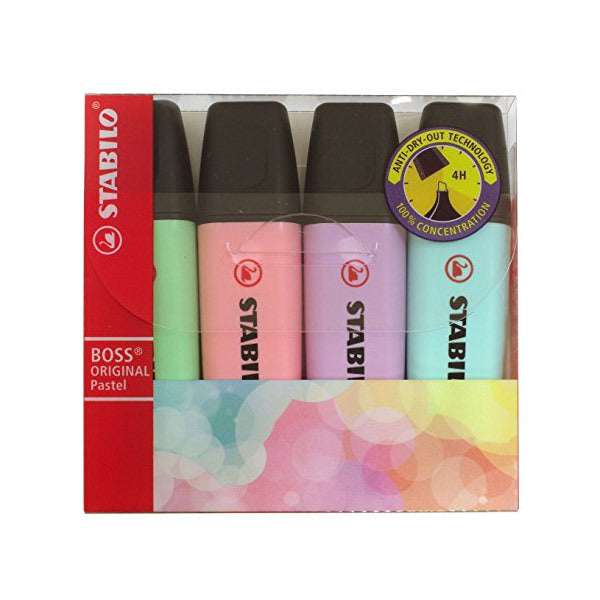 Pochette de 4 Surligneurs STABILO BOSS