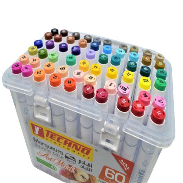 Marqueurs double tête ArtMark 60 couleurs - Techno