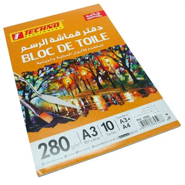 BLOC DE TOILE TECHNO A3 280 g