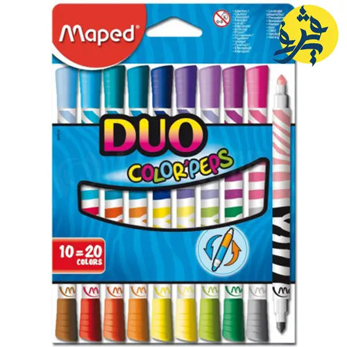 Charger l&#39;image dans la visionneuse de la galerie, Boite de 10 feutres duo MAPED Duo Color&#39;Peps
