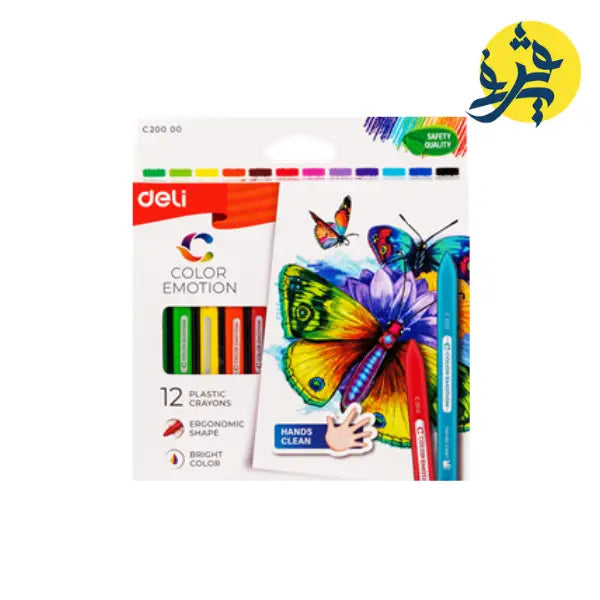 Boite de 12 Crayons a cire -COLOR EMOTION- Deli