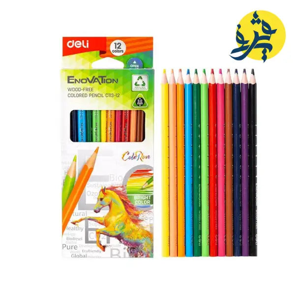Boite de 12 Crayons de couleur COLOR RUN Enovation -DELI