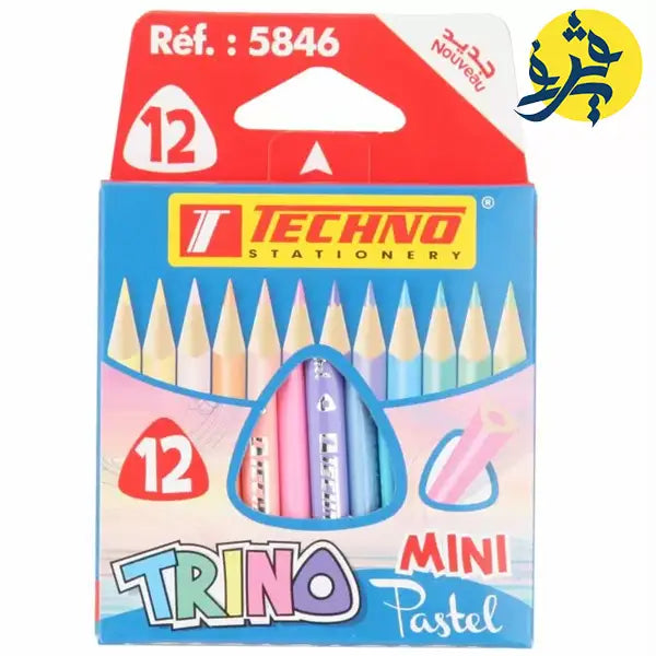Boite de 12 Crayons de couleur TRINO mini pastel - Techno