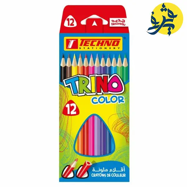 Boite de 12 Crayons de couleur Trino - Techno
