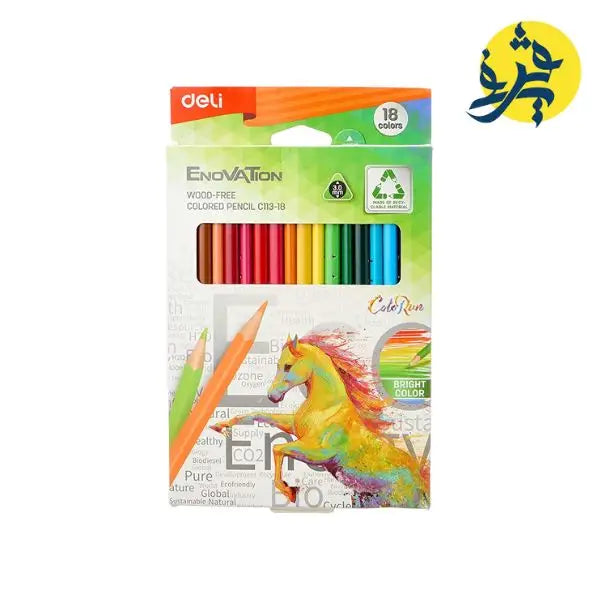 Boite de 18 Crayons de couleur COLOR RUN Enovation -DELI