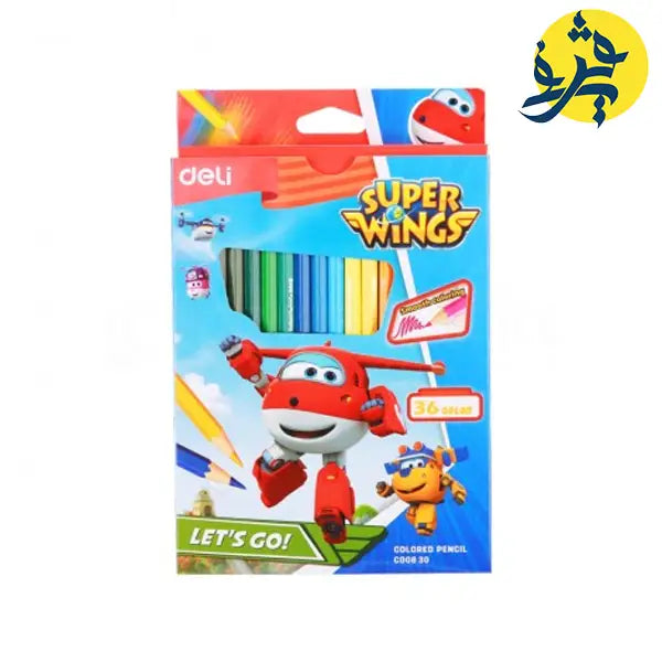 Boite de 36 Crayons à cire Super Wings - DELI