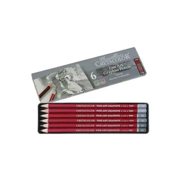 Boite de 6 Crayons fine Art Graphite CRETACOLOR