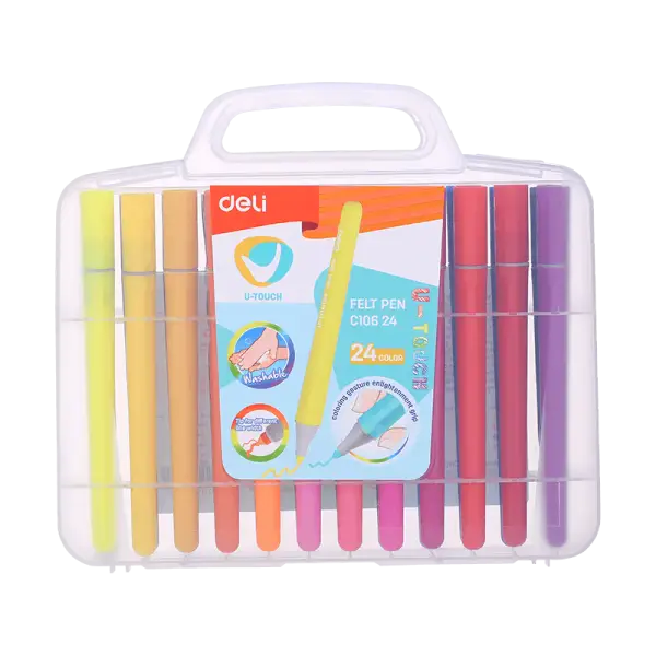 Boite de feutres scolaire  de 24 pcs deli - Guerfi Store