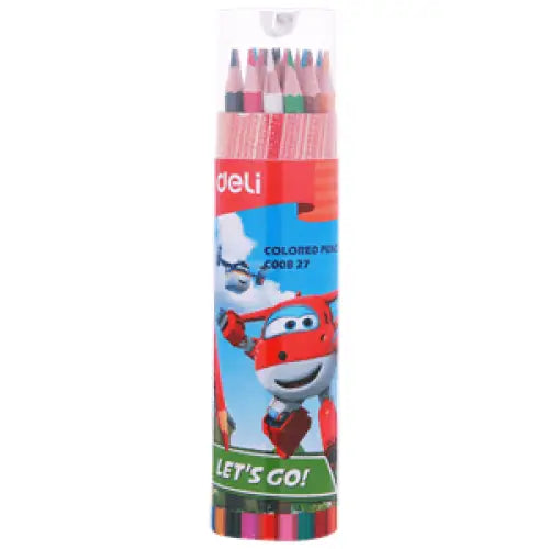 Crayon de couleur de 24 GM boite rond super WINGS DELI - Guerfi Store
