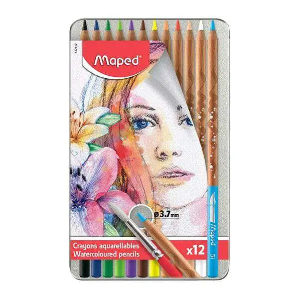 Crayon de couleur Aquarellable ART étui de 12 pcs Boite