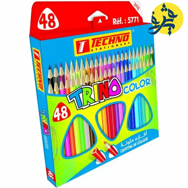 Crayon de couleurs Boite ronde de 48 pièces TRINO-TECHNO