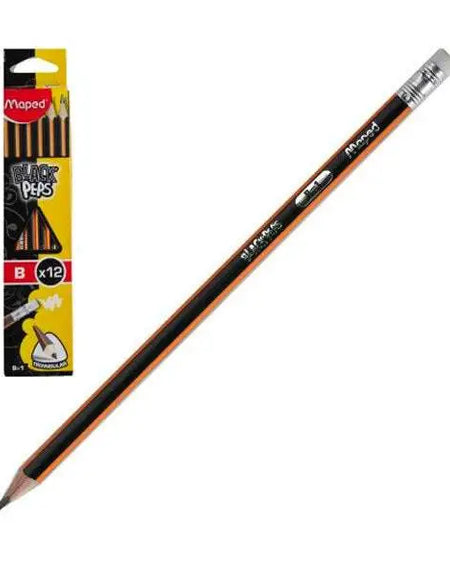 12 Crayons Noir Maped-mine graphite B