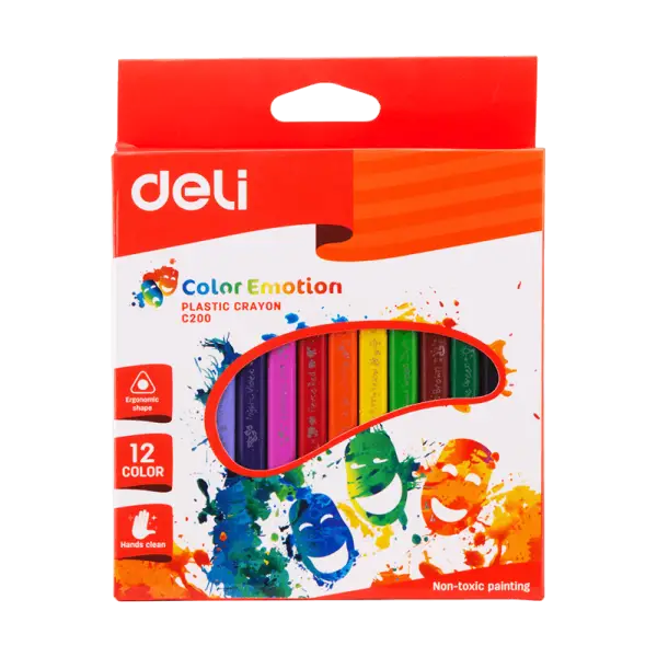 Crayons a cire ecolier de 12 pcs deli - Guerfi Store