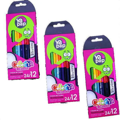 Charger l&#39;image dans la visionneuse de la galerie, Crayons couleur de 12 GM DUO triangulaire YAPAP - Guerfi Store
