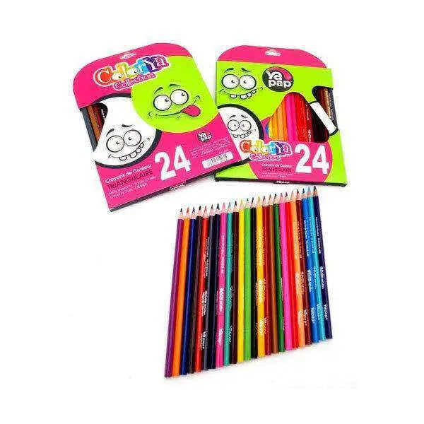 Crayons couleur de 24 GM triangulaire YAPAP - Guerfi Store